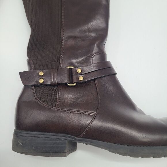 Life Stride Womens X Anita Dark Chocolate Wide Calf Tall Riding Boots Size 8W - Picture 7 of 16
